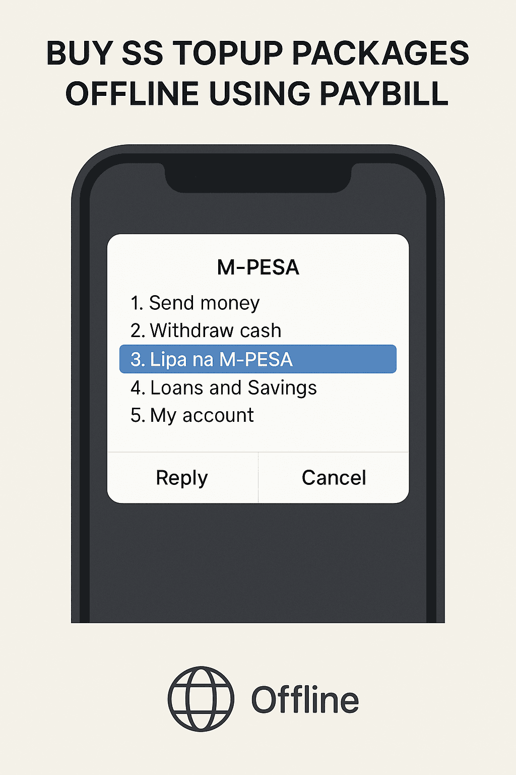 Buy SS TopUp Packages Offline Using Paybill